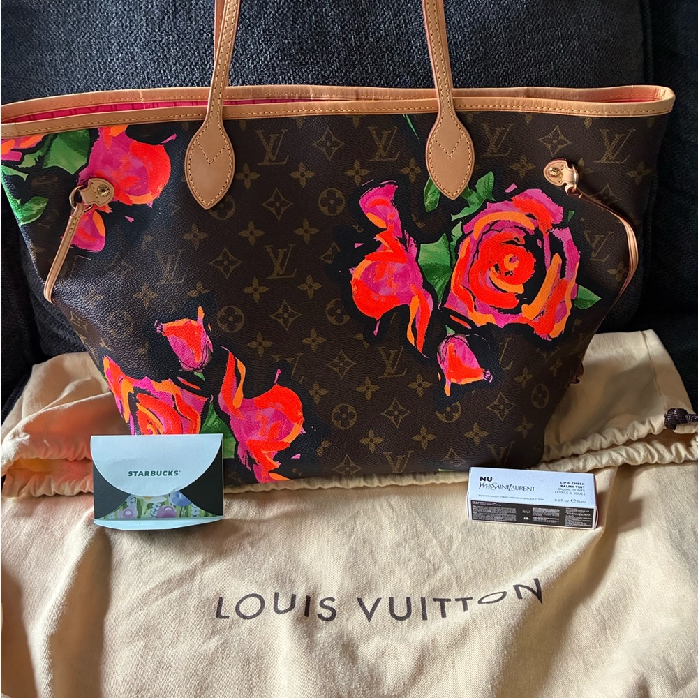 Louis Vuitton Stephen Sprouse Rose Print Tote - Brown and Pink neverfull MM